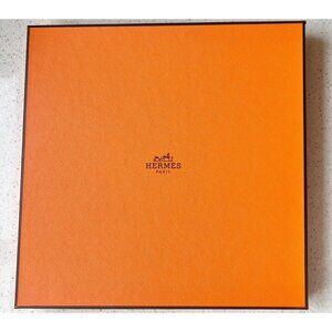 Hermes Orange Scarf Gift Box With Tissue Paper 9 3/8” x 9.5” x 1” Luxury Storage